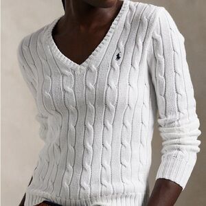 Ralph Lauren White Cable Knit Sweater